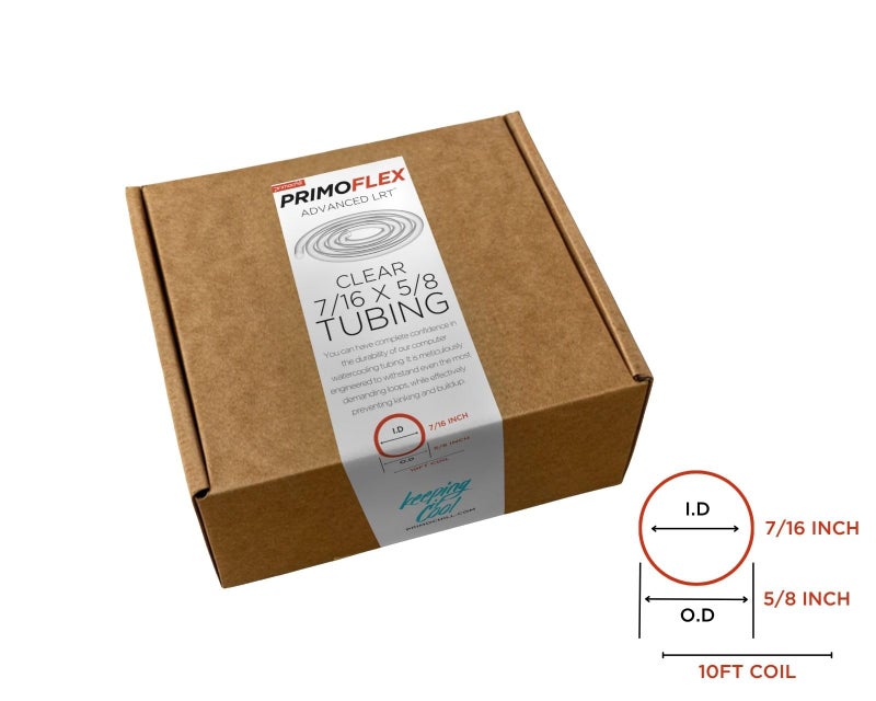 PrimoChill PrimoFlex LRT Custom Watercooling Flexible Tubing -7/16in.ID x 5/8in.OD, 10 feet Bundled with System Prep and Coolant, Made with Premium Materials, Proudly Made in The USA - Crystal Clear - Image 2